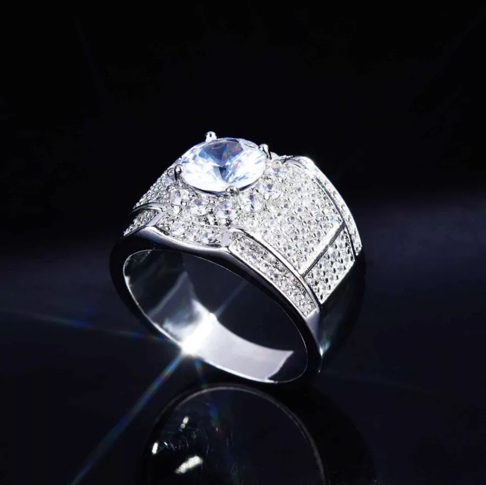 FIRM🆕️2ct Lab Created/Simulated Diamonds 925 Sterling Silver Ring - Picture 3 of 10